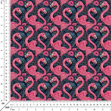 Flamingo Desenli Dijital Baskı Kumaş