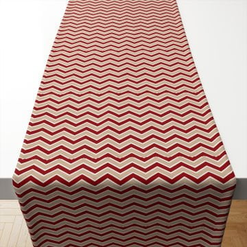 Yılbaşı Koleksiyonu- Yılbaşı Zigzag Runner Dikişsiz Panel Kumaş