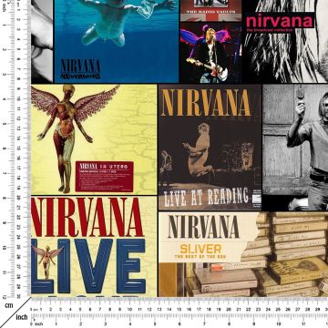 Nirvana Klasik Rock Müzik Albüm Kapakları Desenli Kumaş(SONBAHAR İNDİRİMİ)