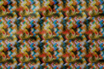 Renkli Küçük Karelerde Oluşan Yuvarlak Geometrik Desenli Baskılı Kumaş