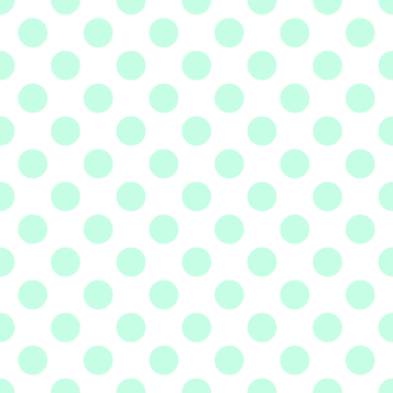 Polka Dot 1 cm Beyaz - Mint Puantiye Dekoratif Baskı Kumaş