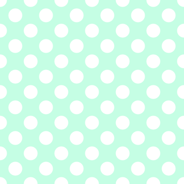 Polka Dot 1 cm Mint - Beyaz Puantiye Dekoratif Baskı Kumaş