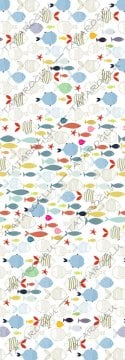 50 cm'lik Runner Sevimli Renkli Balık Desenli Dijital Baskılı Kumaş