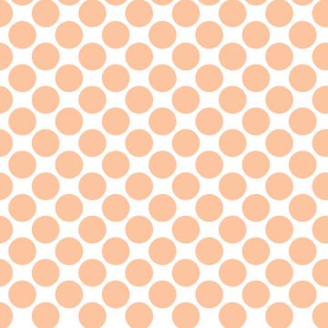 Polka Dot 1 cm Beyaz - Şeftali Puantiye Dekoratif Baskı Kumaş