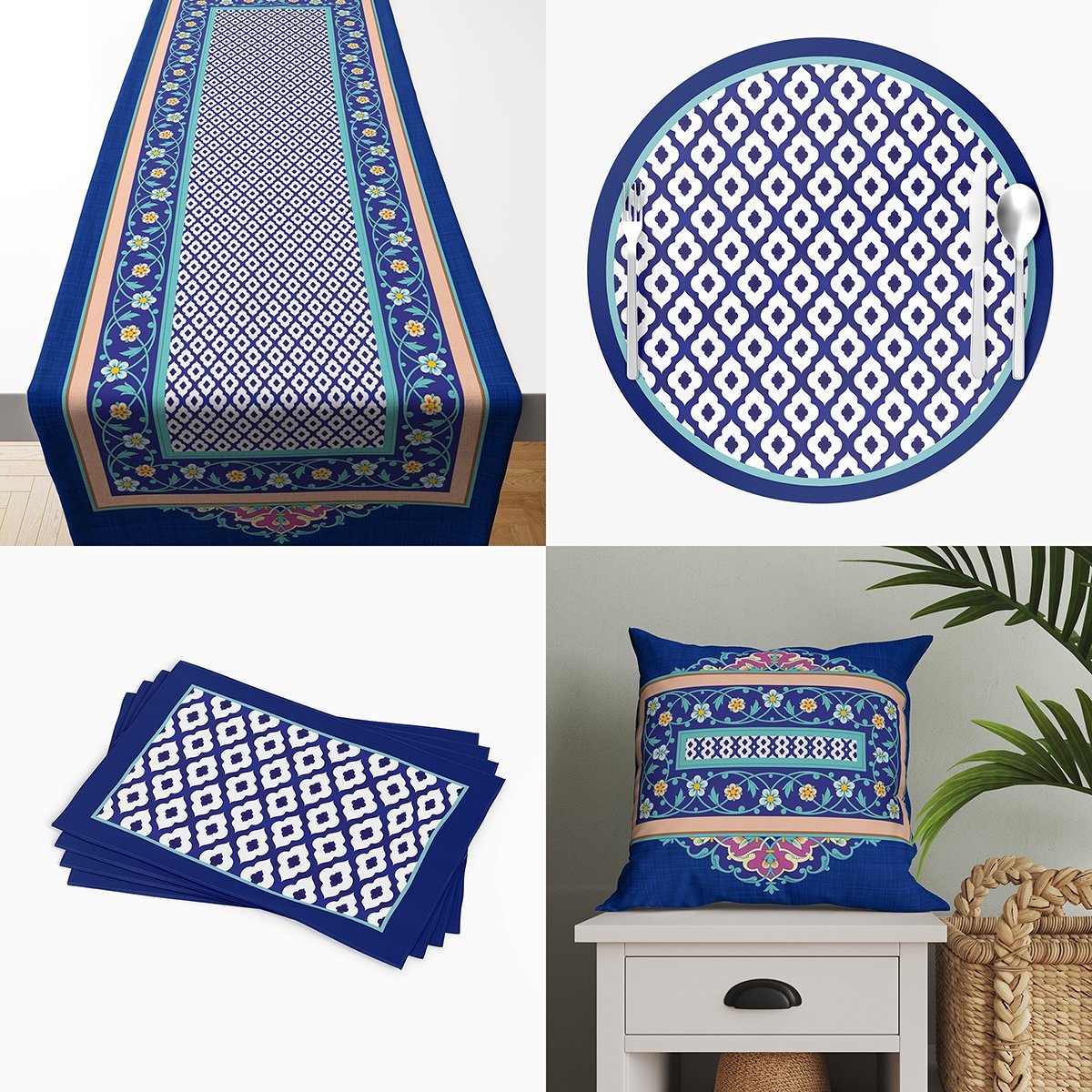 Mavi Beyaz Geometrik Ramazan