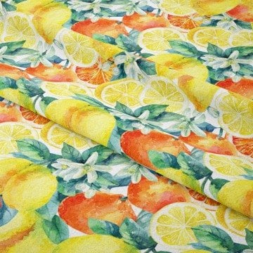 Limon Serisi- Misket Limonları Desenli Kumaş