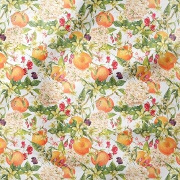 Portakal Bahçesi Desenli Kumaş