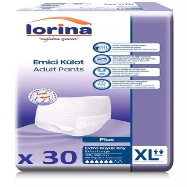 Lorina Ekstra Büyük Boy XL Emici Külot 30 Adet