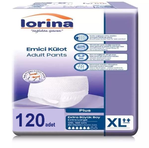 Lorina Ekstra Büyük Boy XL Emici Külot 120 Adet