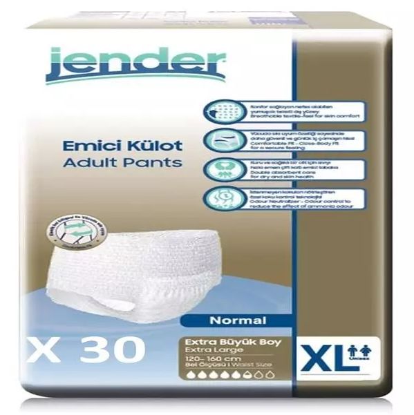Jender Ekstra Büyük Boy XL Emici Külot 30 Adet