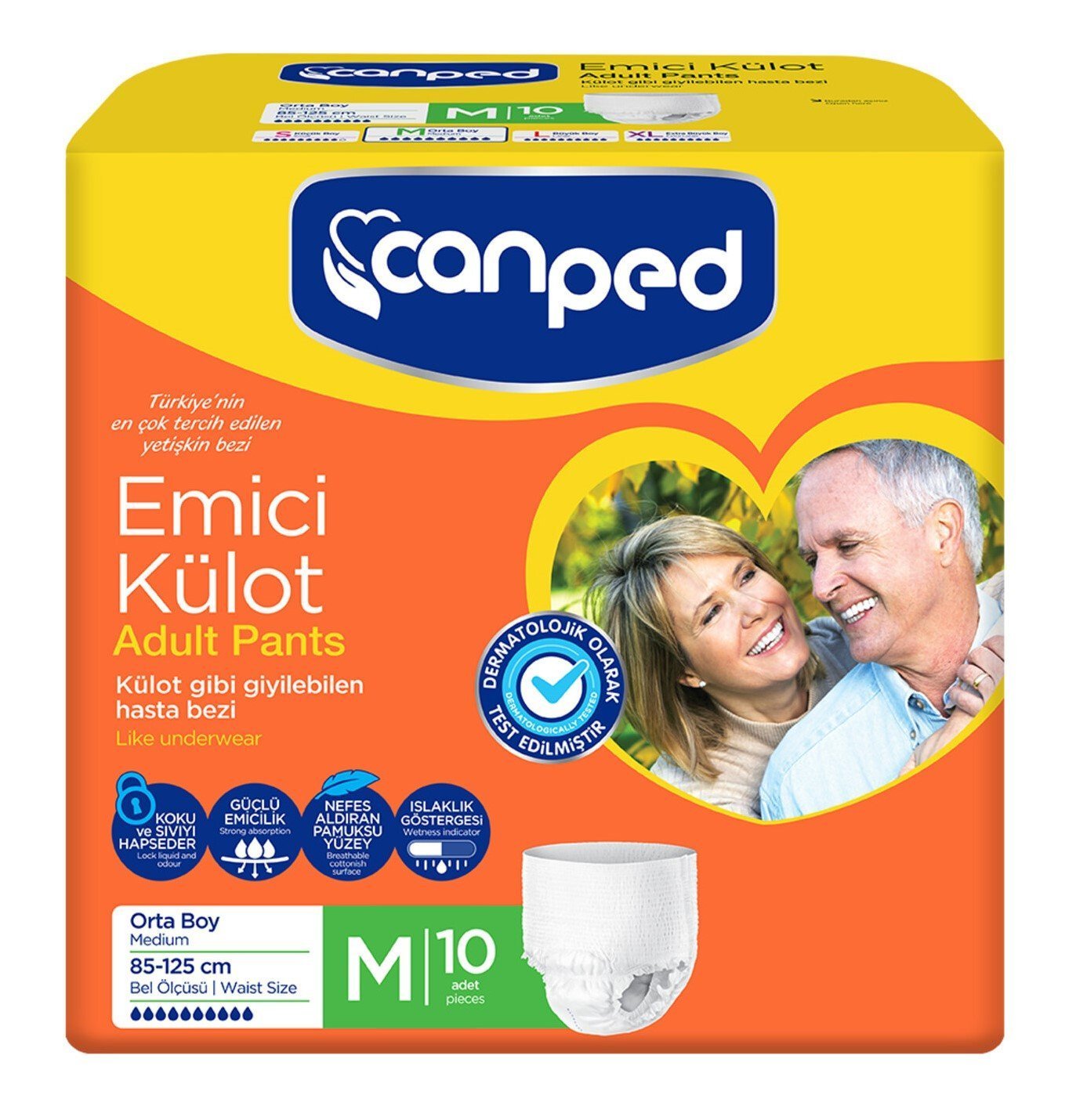 Canped Orta Boy M Emici Külot 10Lu