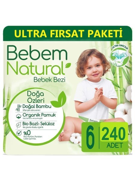 Bebem 6 Beden Ultra Fırsat 4 Paket 240 Adet