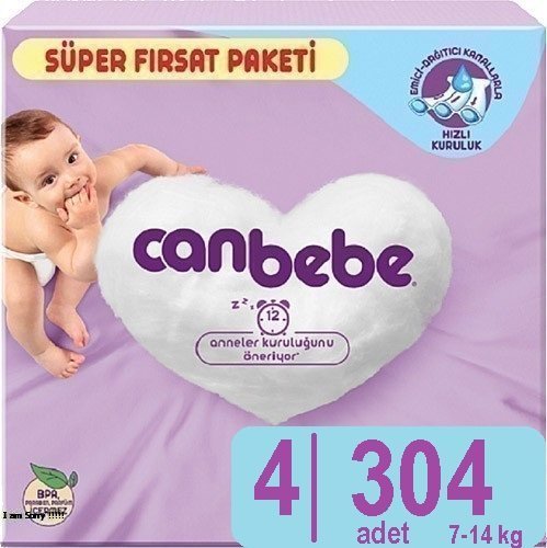 Canbebe 4 Beden Süper Fırsat 4 Paket 304 Adet