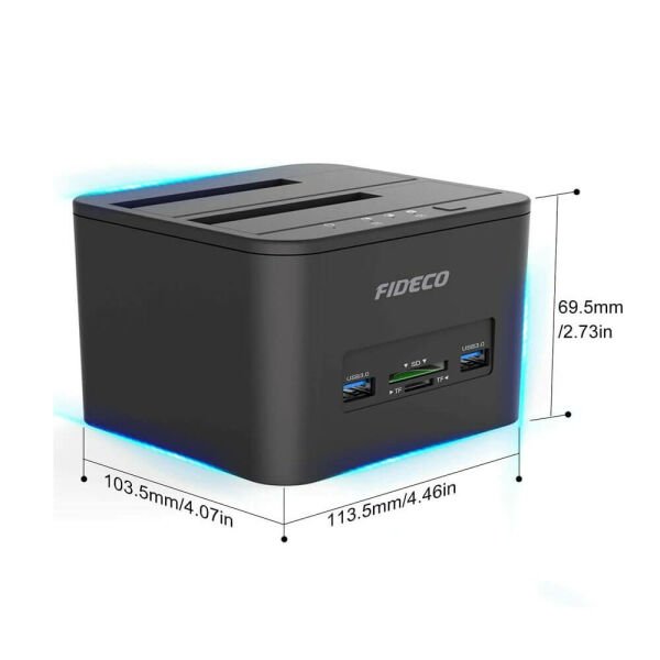 Fideco YPZ04-S2HC - 2.5'' 3.5'' Harddisk HDD SSD Docking Station Kopyalama Klonlama