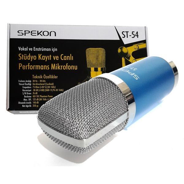 Spekon ST-54 Condenser Geniş Diafram Stüdyo Ses Kayıt Mikrofonu