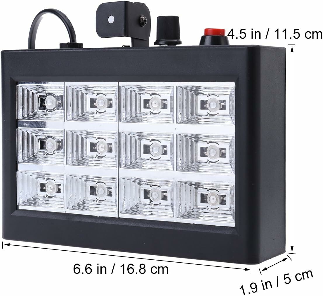 Strobe ışık 12 LED Flash sahne ışığı aralı göz için parti Disco