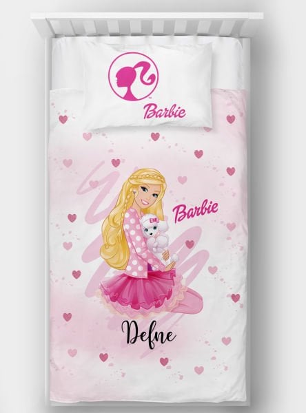 Kişiye Özel Tek Kişilik Yatak Örtüsü Barbie