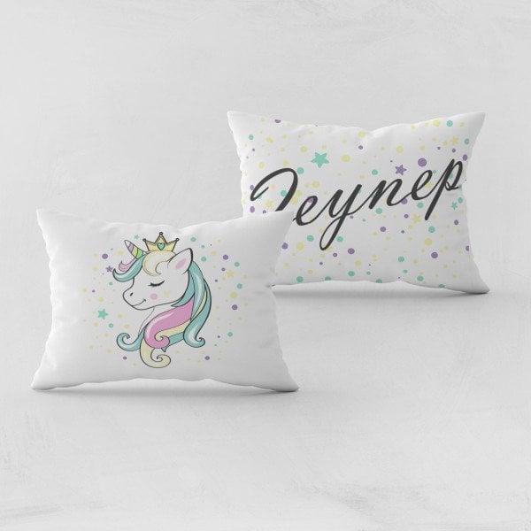 Kişiye Özel Bebek Yastık Kılıfı Unicorn