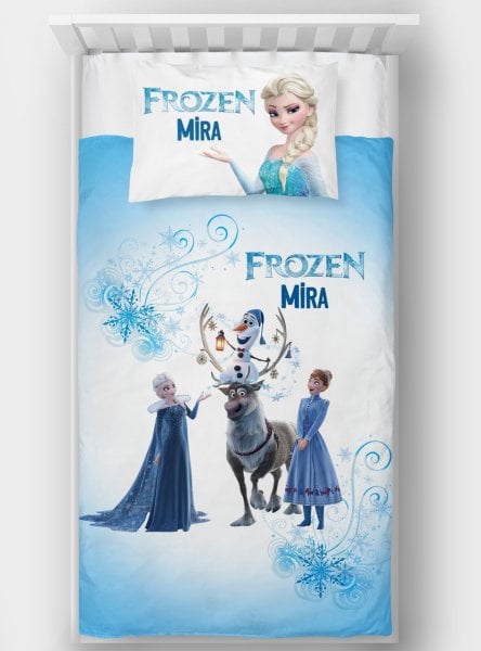 Kişiye Özel Tek Kişilik Yatak Örtüsü Frozen Elsa