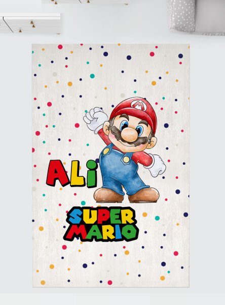 Kişiye Özel Dijital Baskı Halı Super Mario