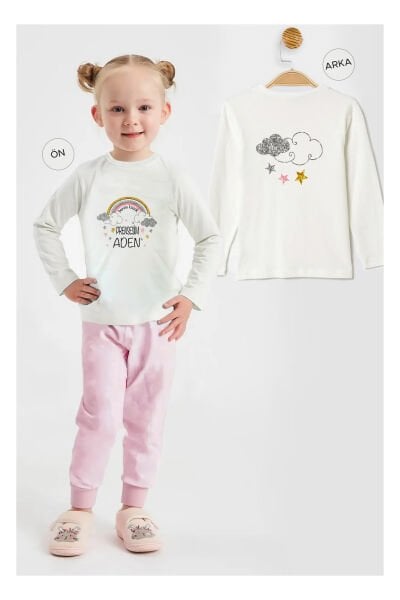 İsme Özel Organik Kız Çocuk Pijama Takımı