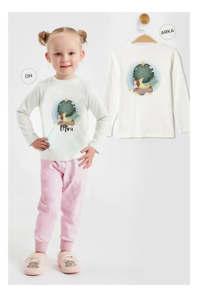 İsme Özel Organik Kız Çocuk Pijama Takımı