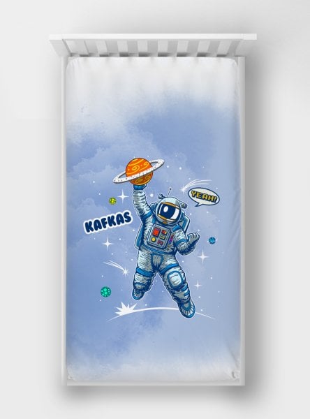 Digital Printed Single Bed Elastic Bed Sheet Astronaut