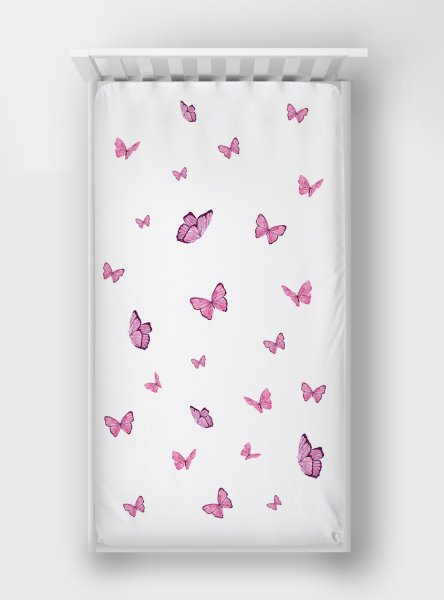 Digital bedrucktes elastisches Bettlaken für Einzelbett, Schmetterling