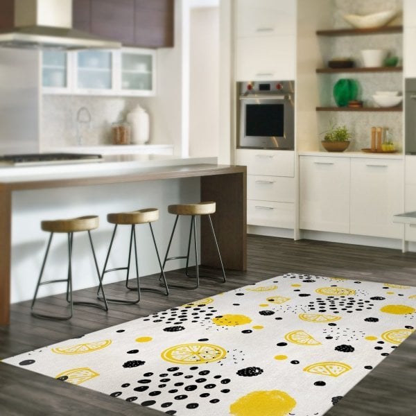 Custom Digital Print Kitchen Carpet Lemon