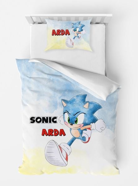 Kişiye Özel Tek Kişilik Nevresim Sonic