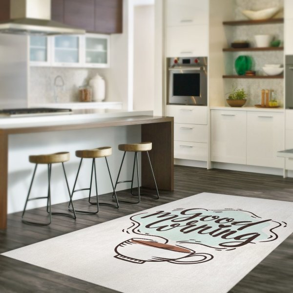 Custom Digital Print Kitchen Rug Brown