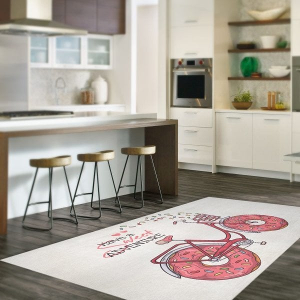 Custom Digital Print Kitchen Carpet Donut Bicycle