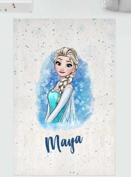 Kişiye Özel Dijital Baskı Halı Frozen Elsa