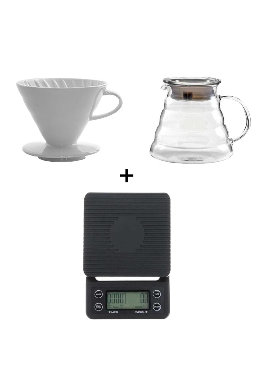 Black Goat Barista Drip Filter Coffee Plus Set (Dripper+Coffee Server+Timer Scale)