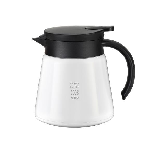 Hario V60 03 Insulated Stainless Steel Server 800 ML - Hario V60 03 Yalıtımlı Paslanmaz Servis Sürahisi 800 ML Beyaz