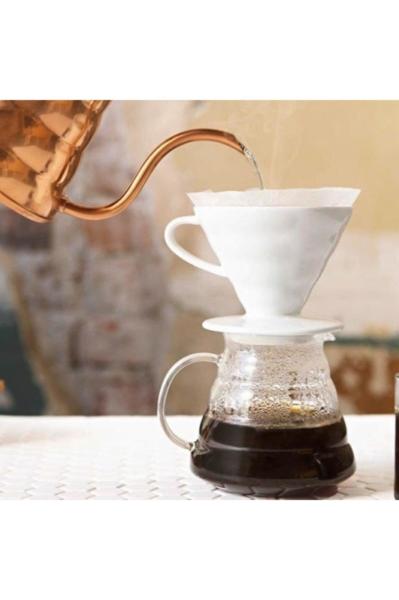 Kahvehanem Kahve Demleme Tanışma Seti  - Beyaz (Dripper + Kahve Sürahisi)