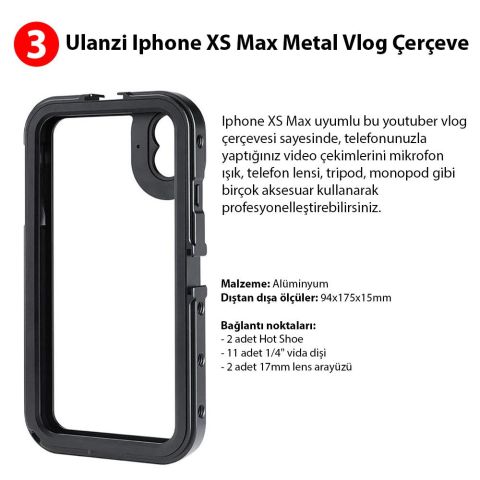 Ulanzi Iphone XS Max Profesyonel Youtuber Vlogger Seti