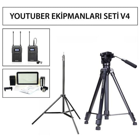 Youtuber Vlogger Ekipmanları Seti V4