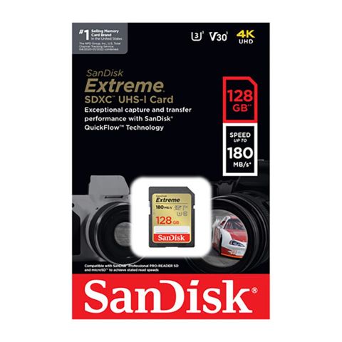 Sandisk Extreme 128GB 180mb/s SDXC Hafıza Kartı