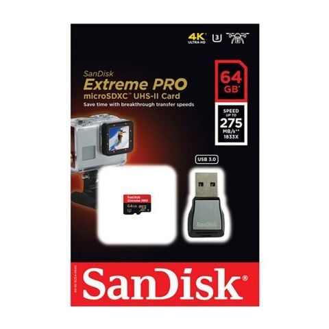 Sandisk Extreme Pro 64GB 275mb/s MicroSDXC Hafıza