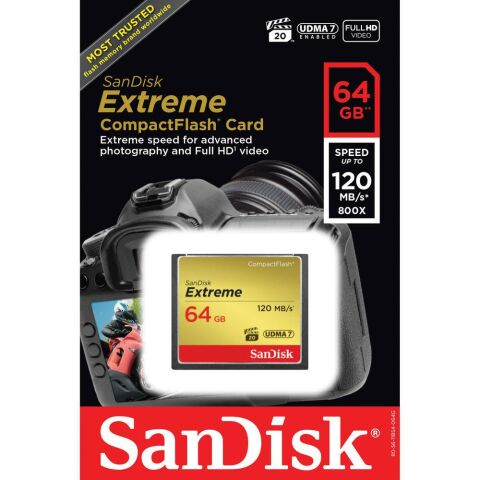 SANDISK Extreme 64GB 120mb/s CompactFlash Hafıza K