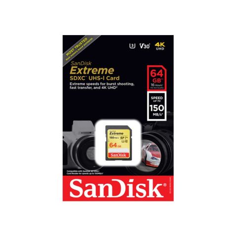 Sandisk Extreme 64GB 150mb/s SDXC Hafıza Kartı