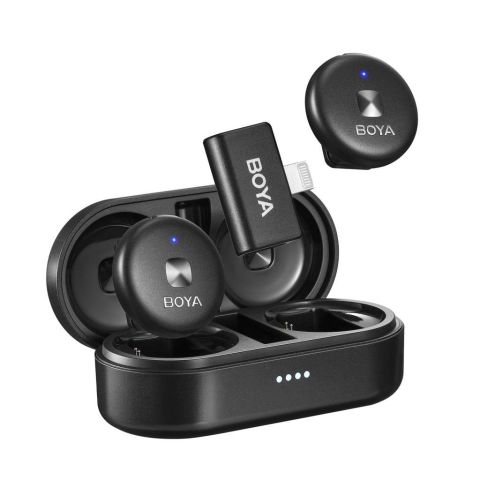 BOYA Omic-D Wireless İkili Yaka Mikrofonu Lightning (Siyah)