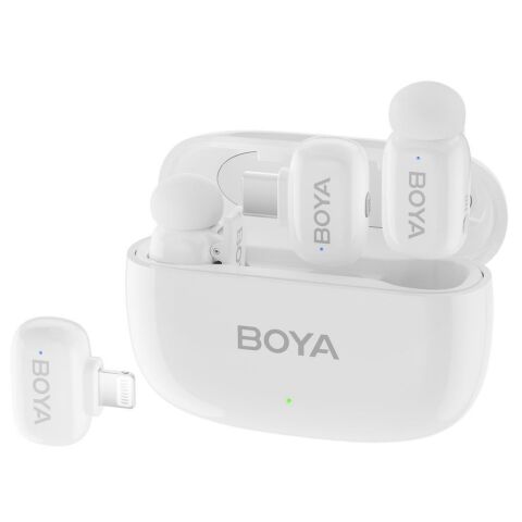 BOYA Mini Wireless Yaka Mikrofonu - Beyaz