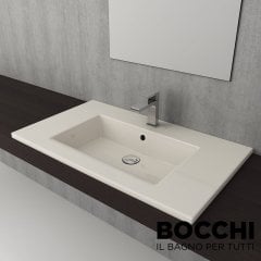 BOCCHI Milano Etajerli Lavabo 80 cm Parlak Bisküvi