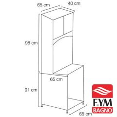 Fym Çamaşır Makine Dolabı Fonksiyonel 65 Cm