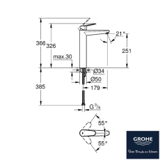 Grohe Eurodisc Cosmopolitan Yüksek Tip Lavabo Bataryası