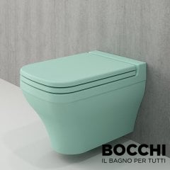 BOCCHI  Scala Arch Asma Klozet Mat Mint Yeşil Klozet Kapağı Dahil