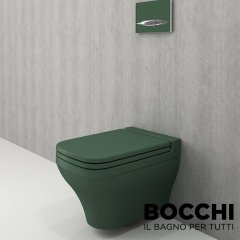 BOCCHI  Scala Arch Asma Klozet Mat Yeşil Klozet Kapağı Dahil