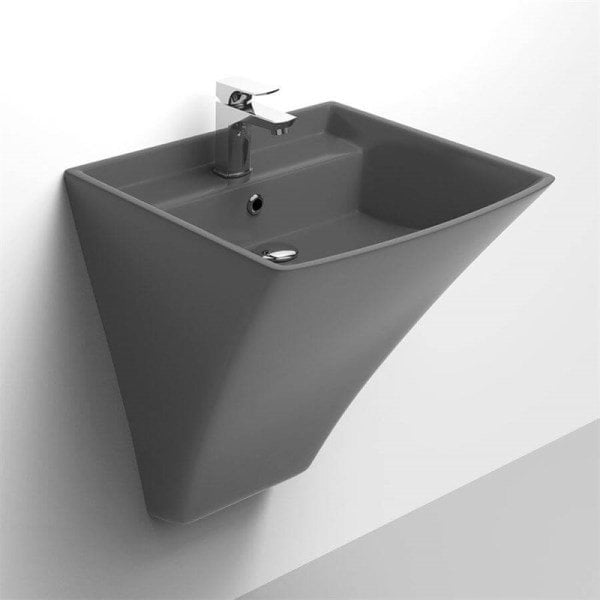 Lucco Loop 50 cm Monoblok Lavabo, Antrasit Gri